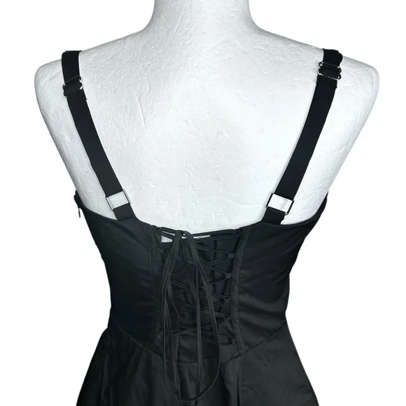 NEW Freemarket Corset Midi Dress L Taffeta Dark Romantic Whimsigoth Milkmaid - Picture 7 of 13